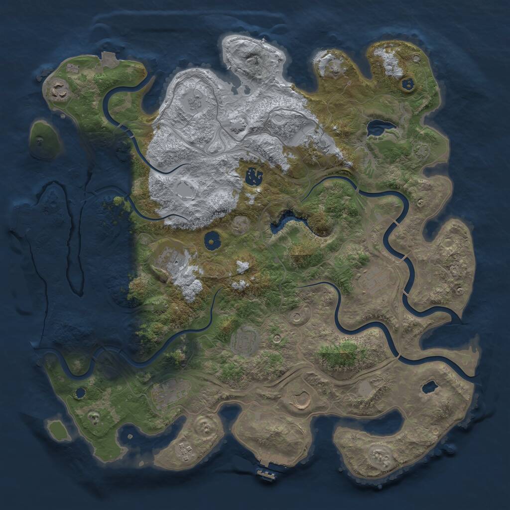 Rust Map: Procedural Map, Size: 4250, Seed: 525100434, 15 Monuments