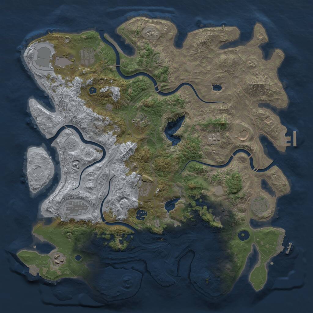 Rust Map: Procedural Map, Size: 4250, Seed: 1145327669, 17 Monuments