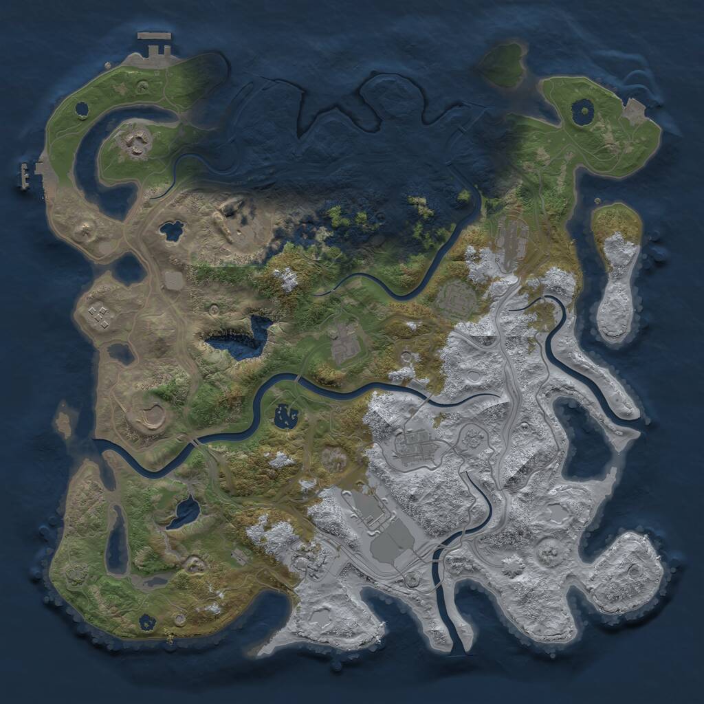 Rust Map: Procedural Map, Size: 4250, Seed: 744669880, 17 Monuments