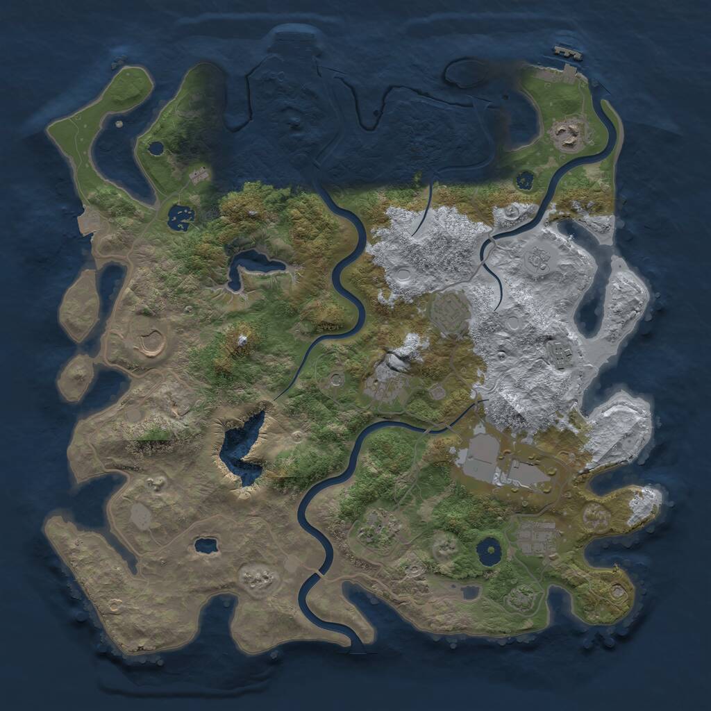 Rust Map: Procedural Map, Size: 4000, Seed: 1094519232, 15 Monuments