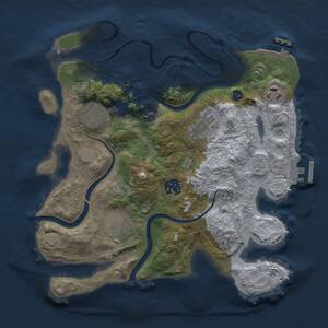 Thumbnail Rust Map: Procedural Map, Size: 3000, Seed: 68954325, 12 Monuments