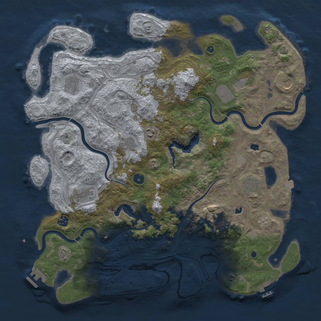 Rust Map: Procedural Map, Size: 4550, Seed: 24065351, 17 Monuments