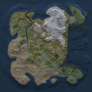 Thumbnail Rust Map: Procedural Map, Size: 3700, Seed: 849114878, 17 Monuments