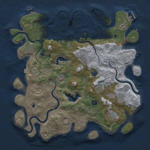 Thumbnail Rust Map: Procedural Map, Size: 4050, Seed: 136737458, 15 Monuments
