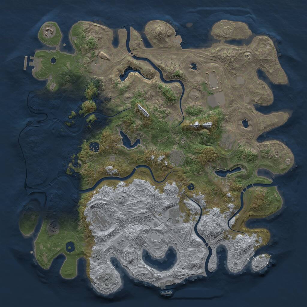 Rust Map: Procedural Map, Size: 4500, Seed: 1674389680, 15 Monuments