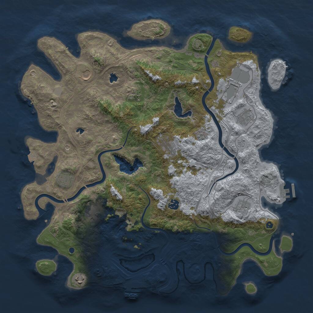 Rust Map: Procedural Map, Size: 4500, Seed: 1603105674, 17 Monuments
