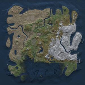 Thumbnail Rust Map: Procedural Map, Size: 4400, Seed: 202496648, 16 Monuments