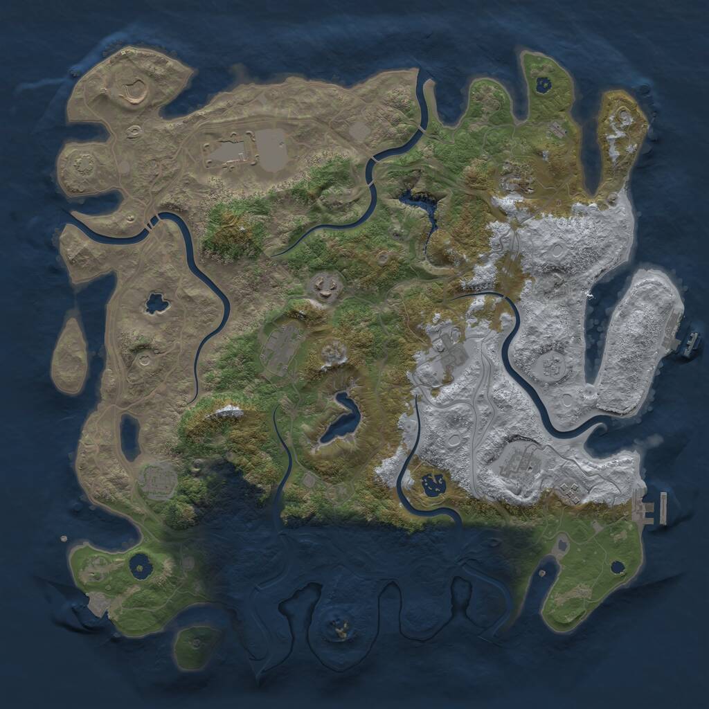 Rust Map: Procedural Map, Size: 4400, Seed: 202496648, 16 Monuments