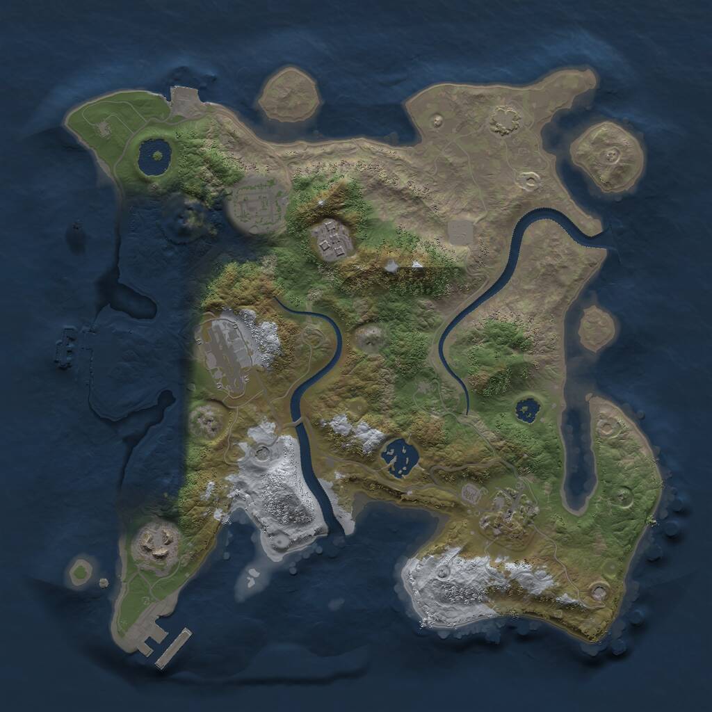 Rust Map: Procedural Map, Size: 3000, Seed: 2101349272, 11 Monuments
