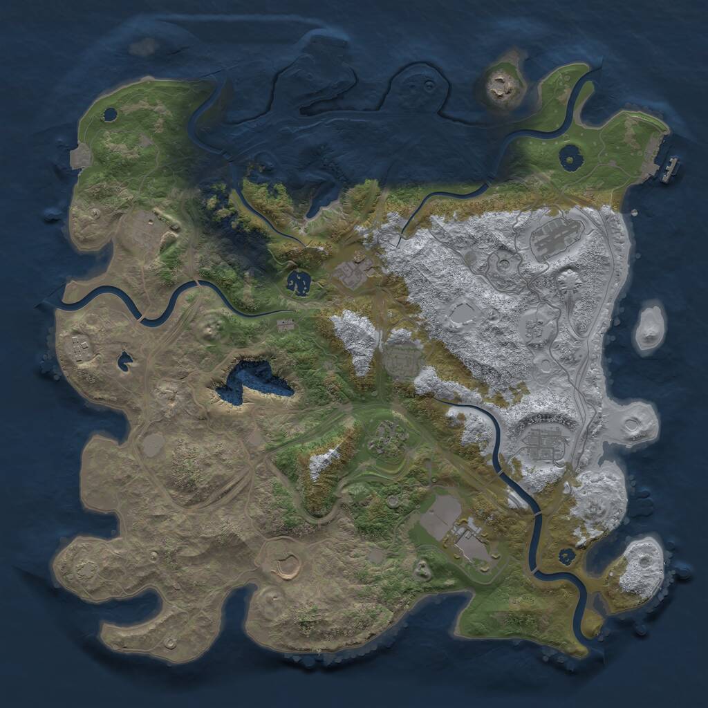 Rust Map: Procedural Map, Size: 4250, Seed: 1986115872, 17 Monuments