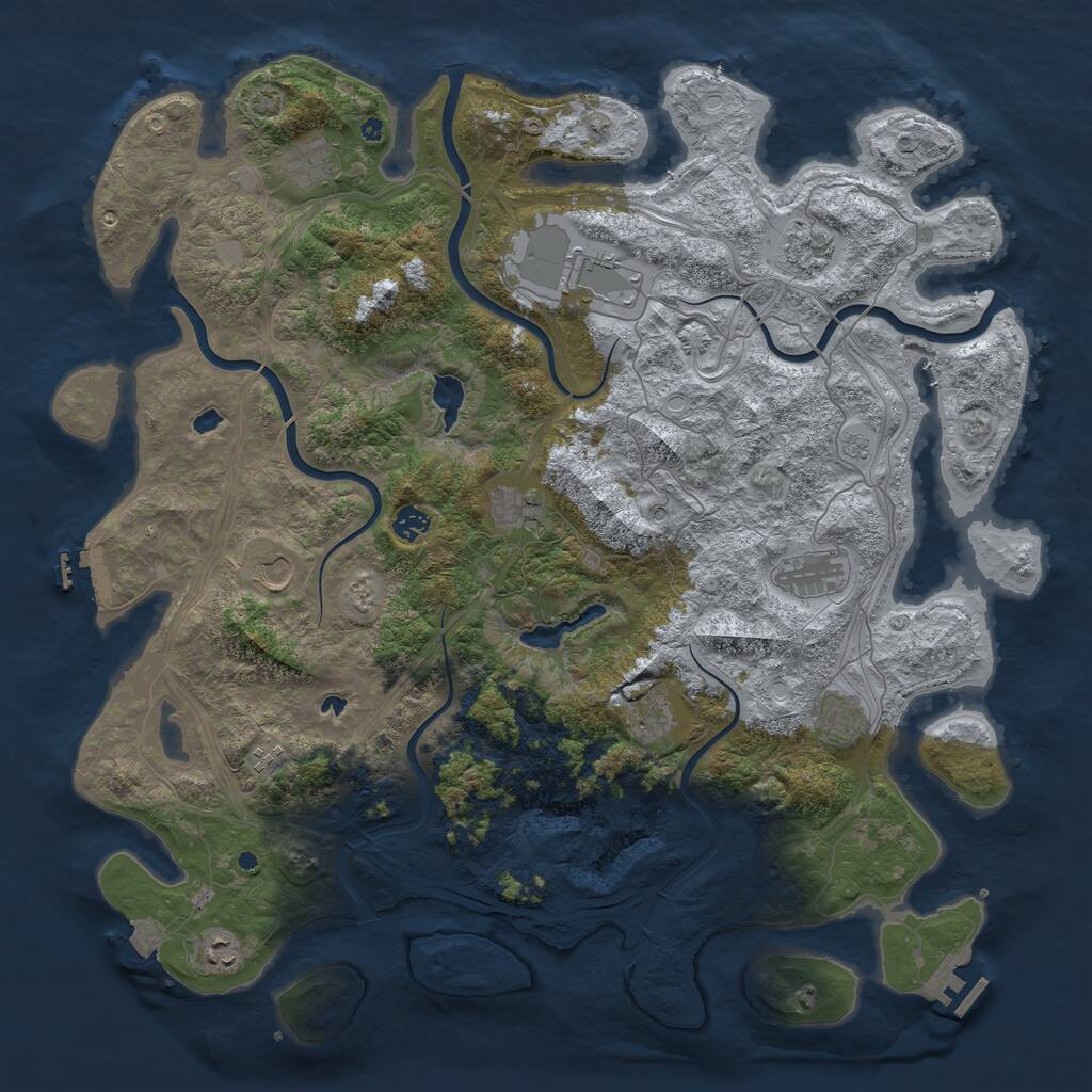 Rust Map: Procedural Map, Size: 4750, Seed: 1519505344, 17 Monuments