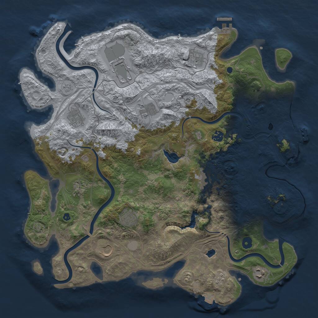 Rust Map: Procedural Map, Size: 4250, Seed: 194415394, 17 Monuments