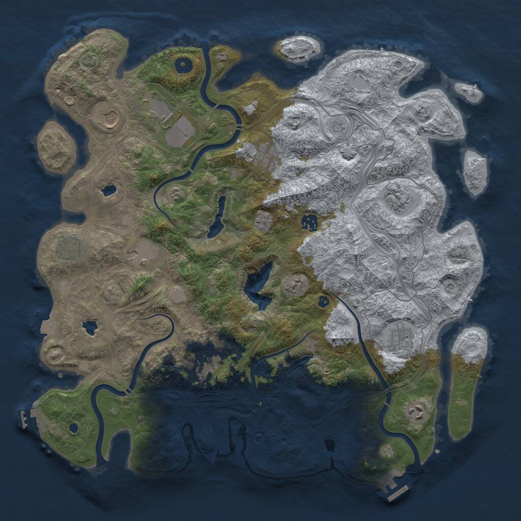 Rust Map: Procedural Map, Size: 4500, Seed: 1806831772, 17 Monuments