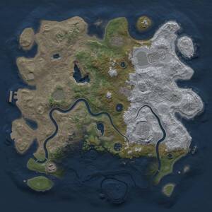 Thumbnail Rust Map: Procedural Map, Size: 4000, Seed: 513491811, 16 Monuments