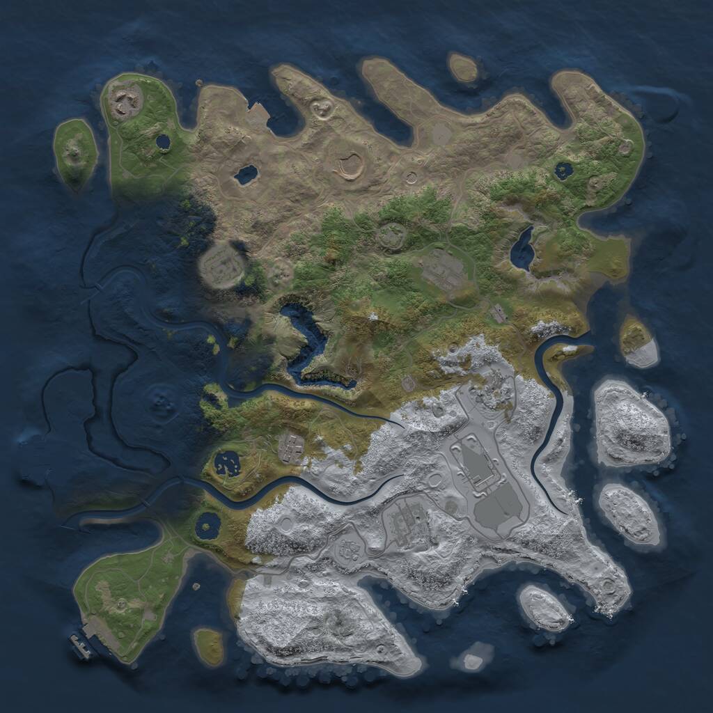 Rust Map: Procedural Map, Size: 4000, Seed: 604218, 15 Monuments
