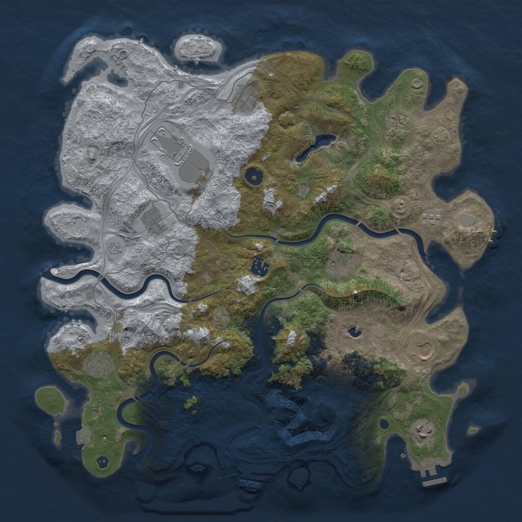 Rust Map: Procedural Map, Size: 4400, Seed: 180248564, 16 Monuments