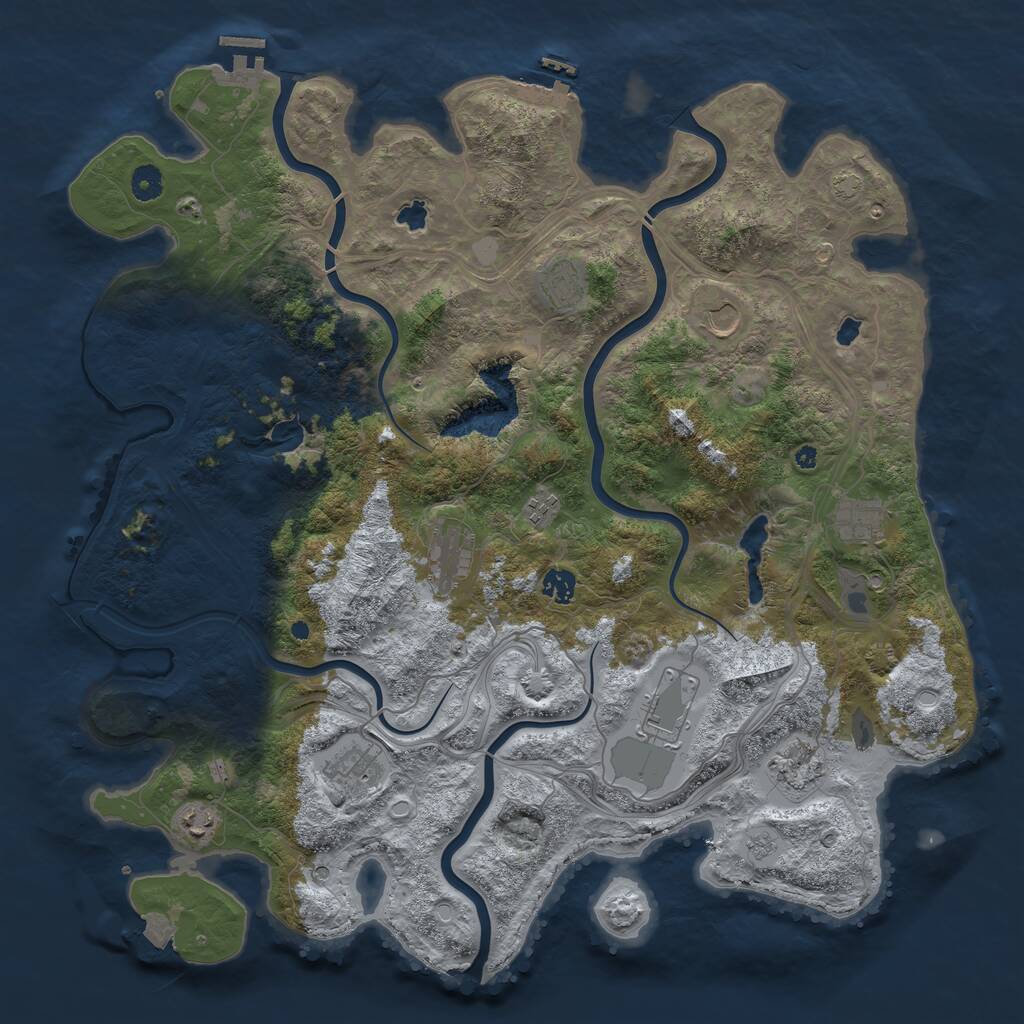 Rust Map: Procedural Map, Size: 4500, Seed: 35178234, 16 Monuments