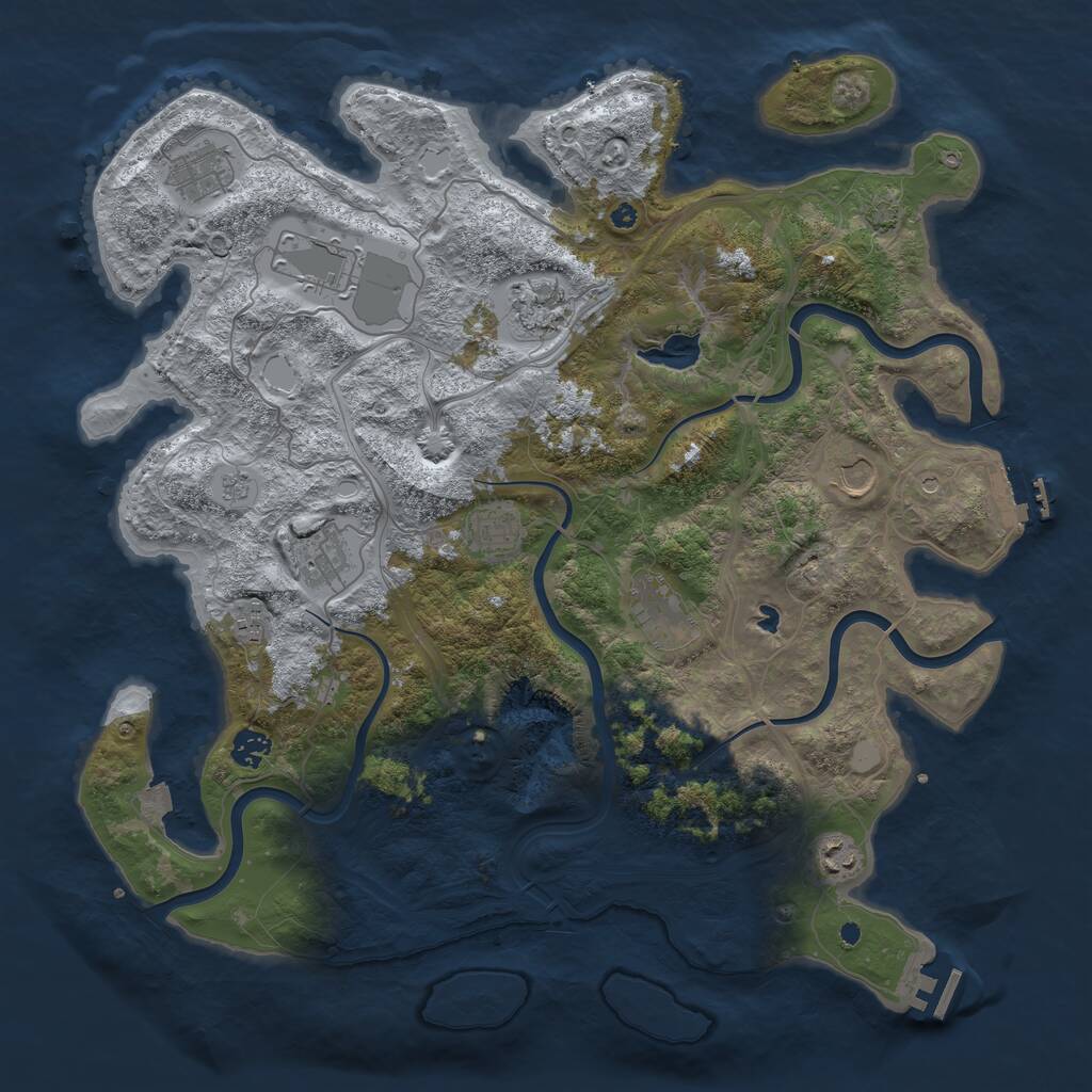 Rust Map: Procedural Map, Size: 4250, Seed: 1515458566, 16 Monuments