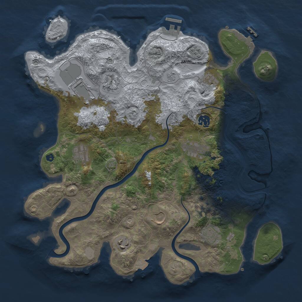 Rust Map: Procedural Map, Size: 3750, Seed: 1413316884, 16 Monuments