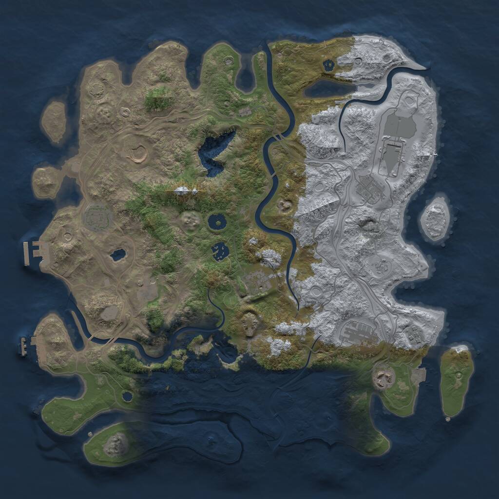Rust Map: Procedural Map, Size: 4250, Seed: 1169090959, 16 Monuments