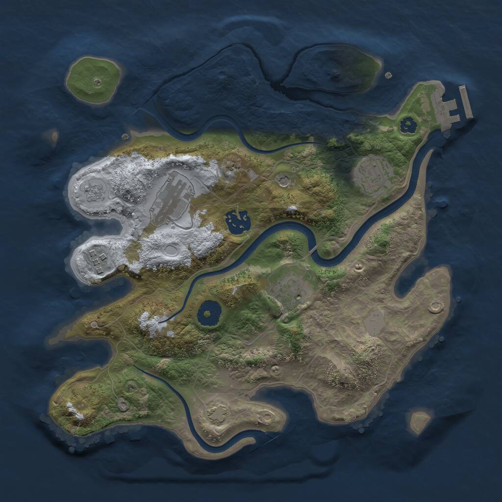 Rust Map: Procedural Map, Size: 3000, Seed: 103395172, 10 Monuments