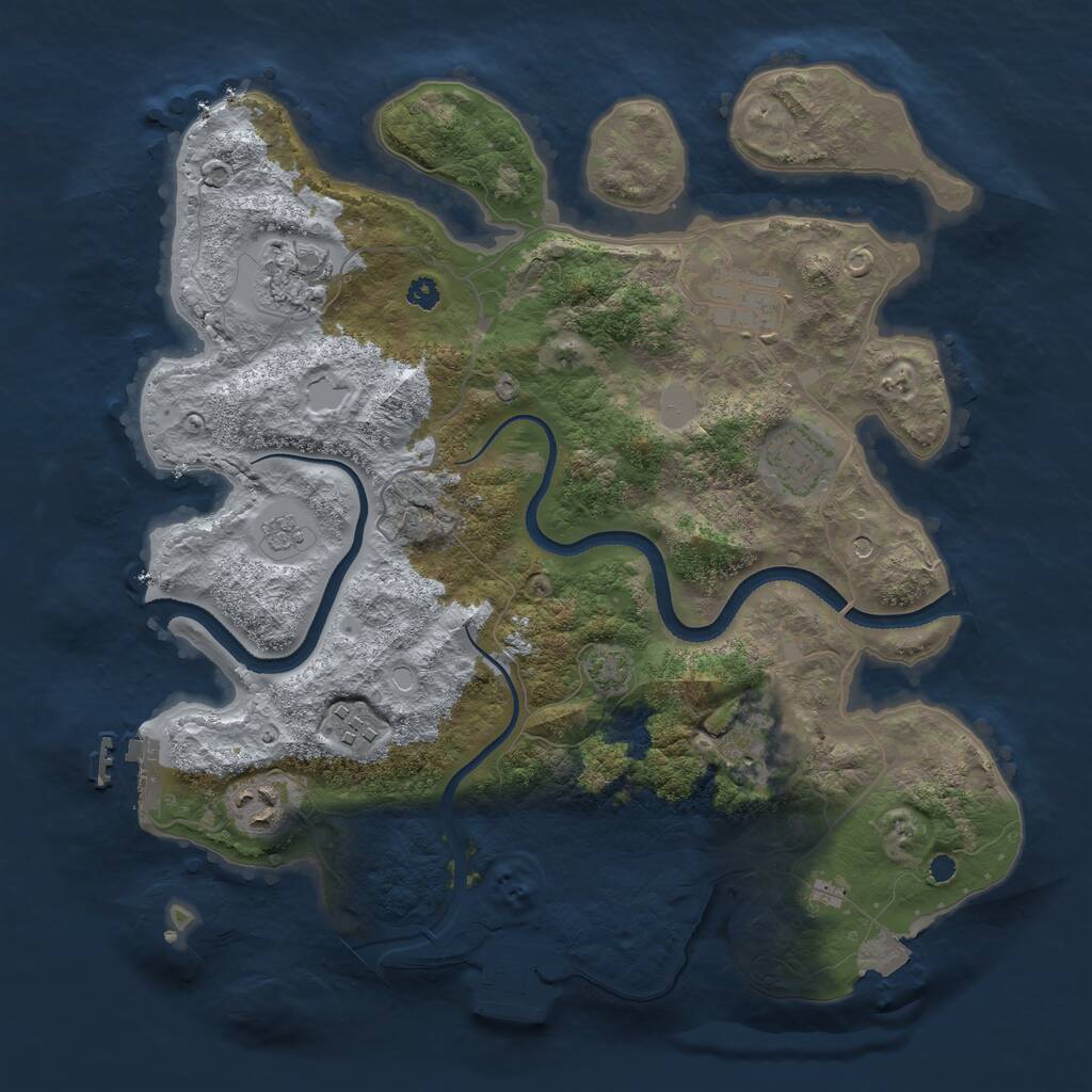 Rust Map: Procedural Map, Size: 3400, Seed: 398899154, 12 Monuments