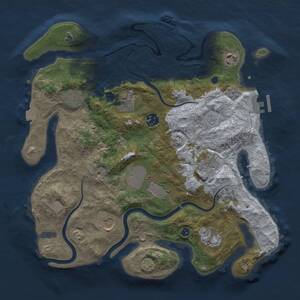 Thumbnail Rust Map: Procedural Map, Size: 3500, Seed: 1709371083, 15 Monuments
