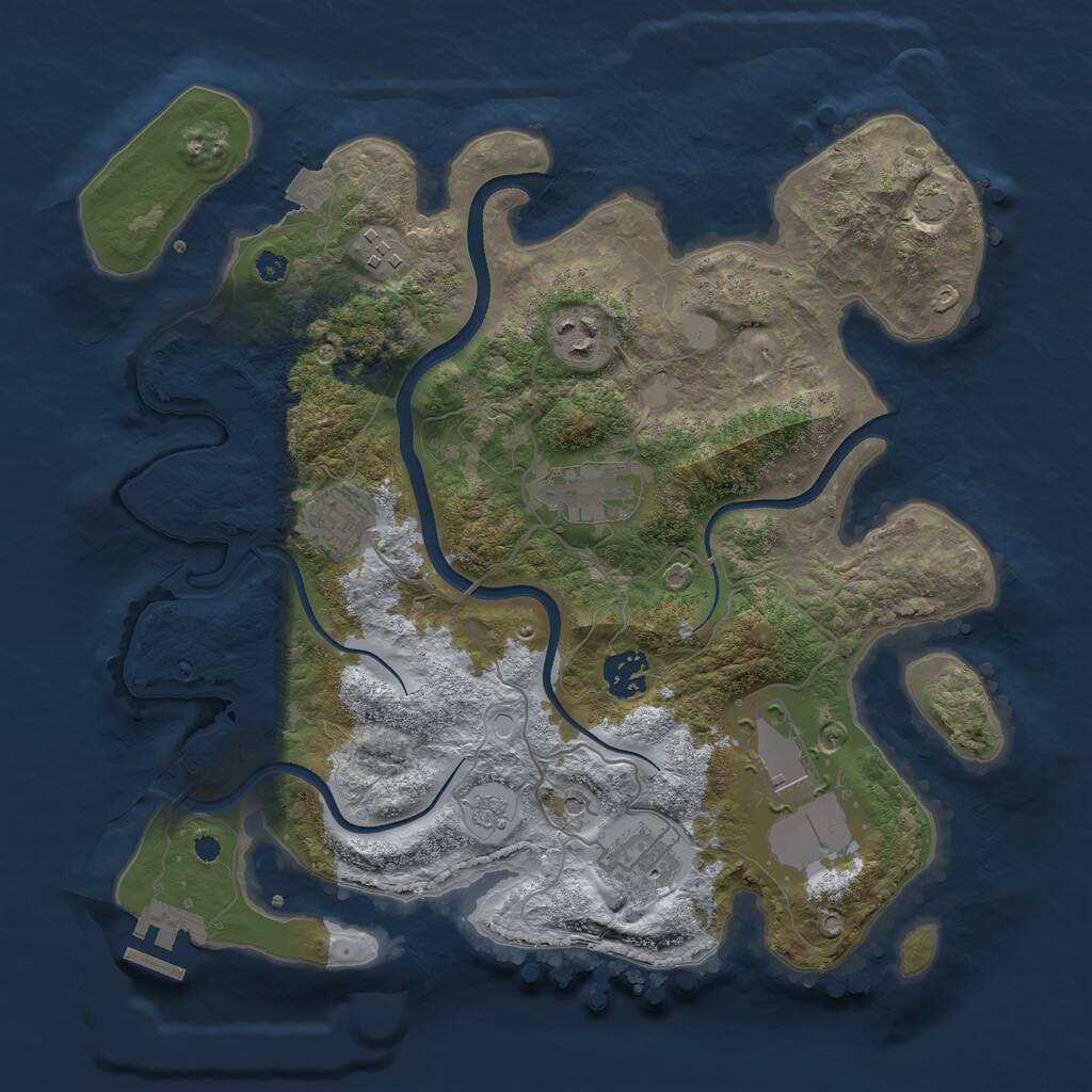 Rust Map: Procedural Map, Size: 3500, Seed: 1505295685, 12 Monuments