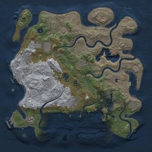 Thumbnail Rust Map: Procedural Map, Size: 4050, Seed: 1378353437, 17 Monuments