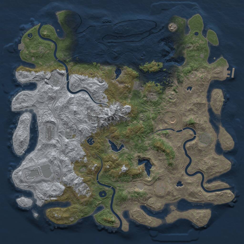 Rust Map: Procedural Map, Size: 5000, Seed: 66617, 17 Monuments