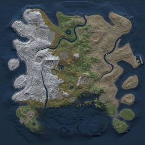 Thumbnail Rust Map: Procedural Map, Size: 3900, Seed: 45700, 14 Monuments
