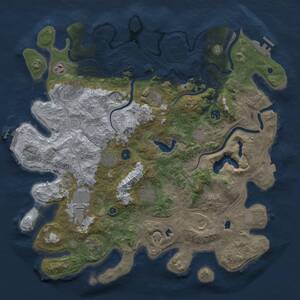 Thumbnail Rust Map: Procedural Map, Size: 4500, Seed: 1025535037, 17 Monuments