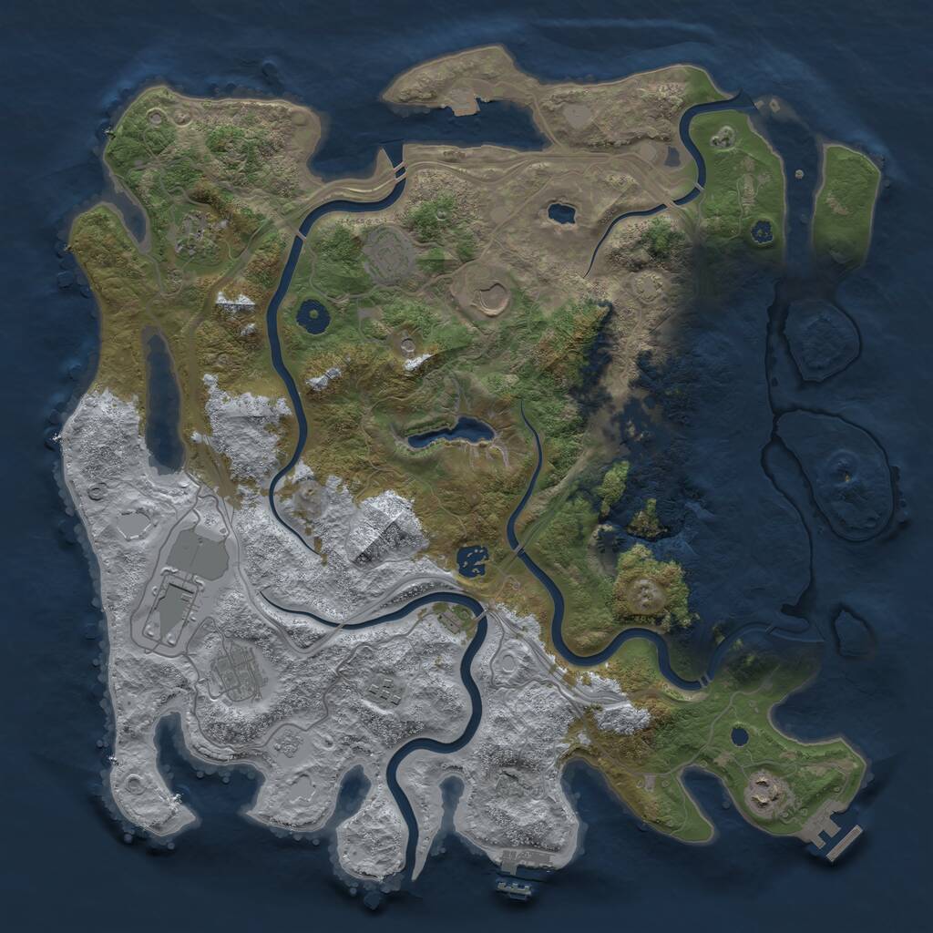 Rust Map: Procedural Map, Size: 4250, Seed: 1791451793, 15 Monuments