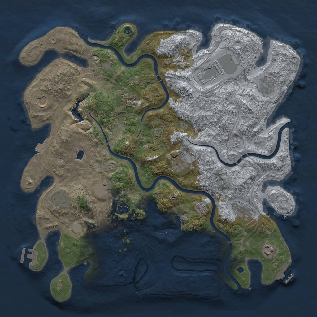 Rust Map: Procedural Map, Size: 4250, Seed: 1698997804, 17 Monuments