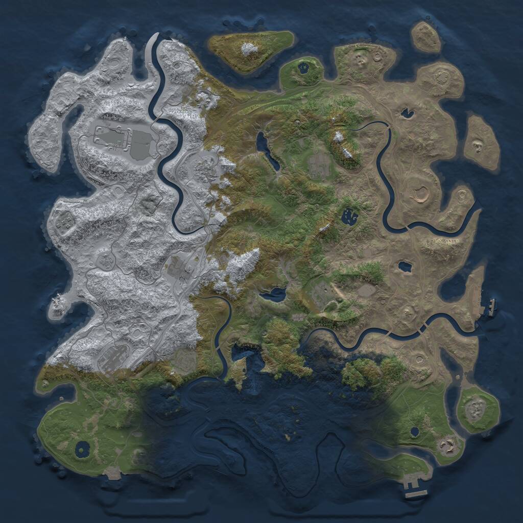 Rust Map: Procedural Map, Size: 4800, Seed: 552878999, 17 Monuments