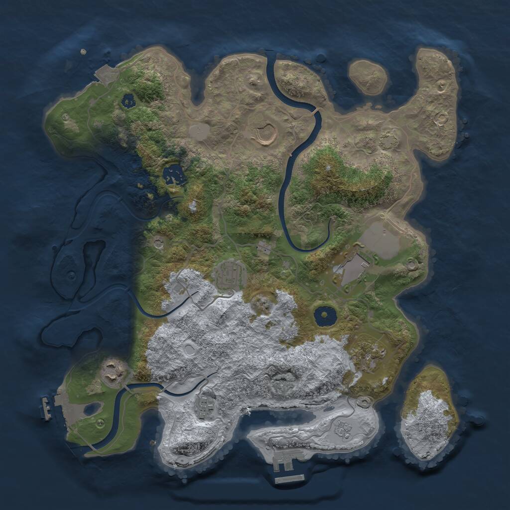 Rust Map: Procedural Map, Size: 3500, Seed: 13389, 13 Monuments