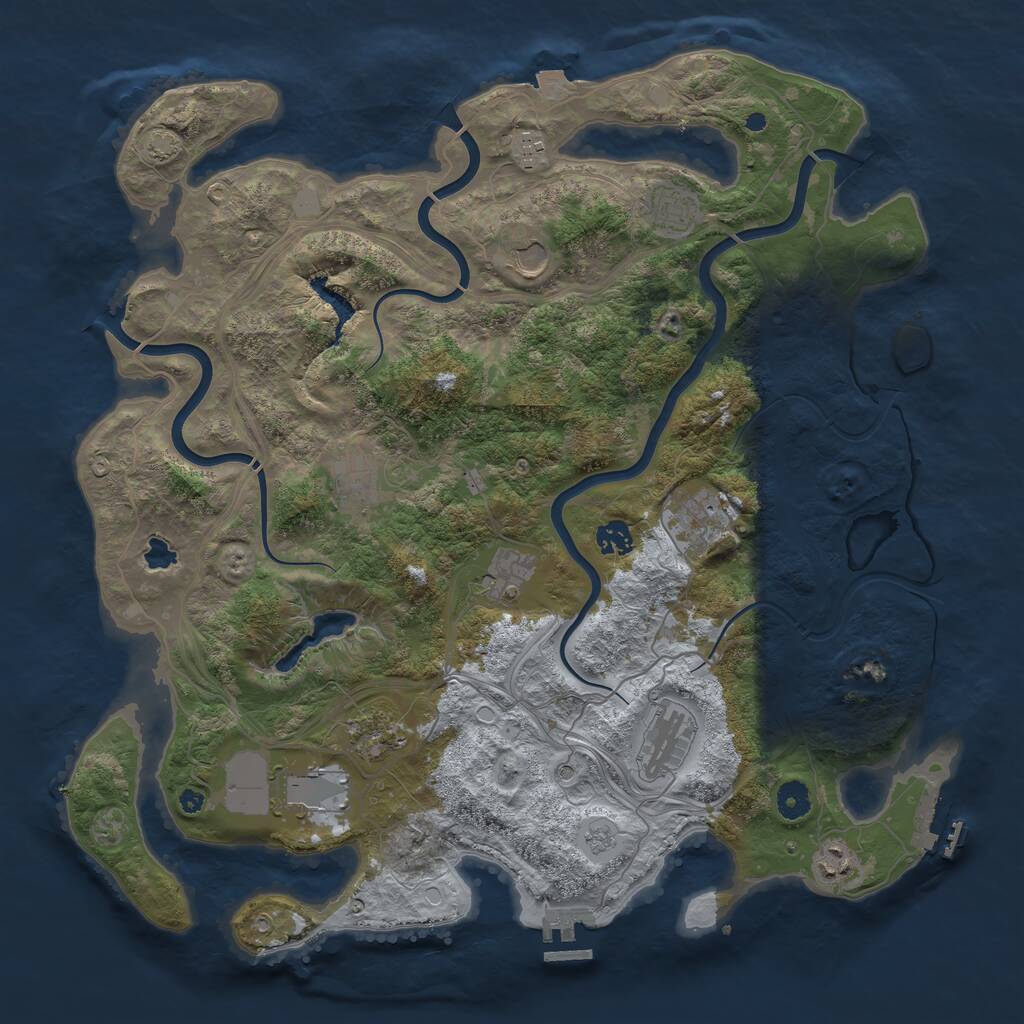 Rust Map: Procedural Map, Size: 4250, Seed: 1753870042, 17 Monuments