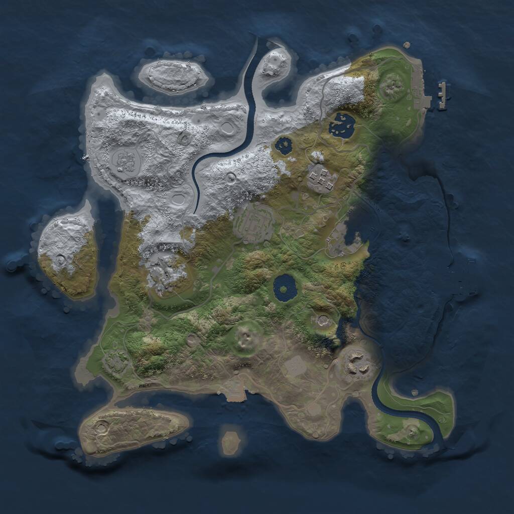 Rust Map: Procedural Map, Size: 3000, Seed: 924696995, 12 Monuments