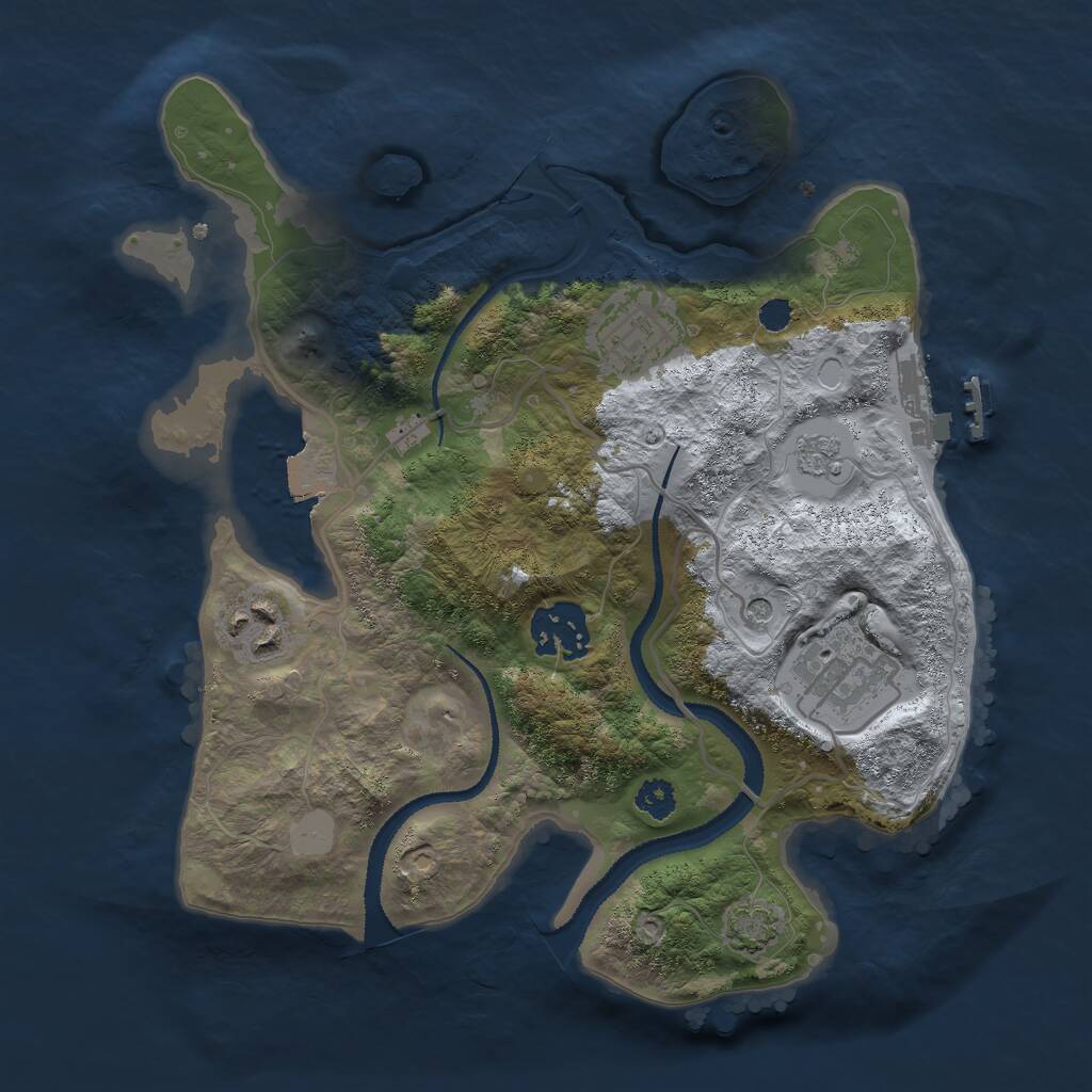 Rust Map: Procedural Map, Size: 2750, Seed: 326341165, 9 Monuments