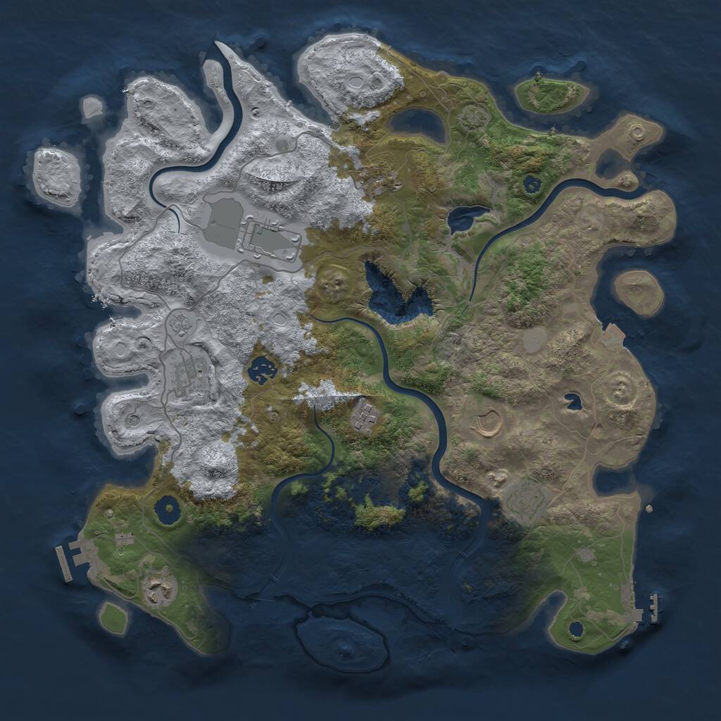 Rust Map: Procedural Map, Size: 4000, Seed: 58914, 14 Monuments