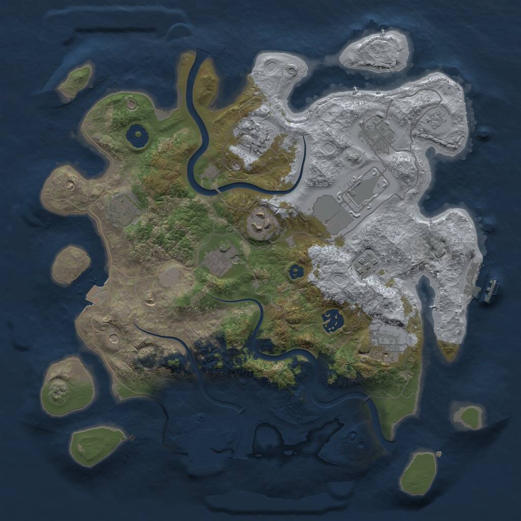 Rust Map: Procedural Map, Size: 3500, Seed: 161229749, 15 Monuments