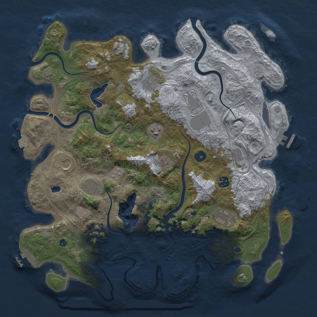 Rust Map: Procedural Map, Size: 4250, Seed: 783332936, 16 Monuments