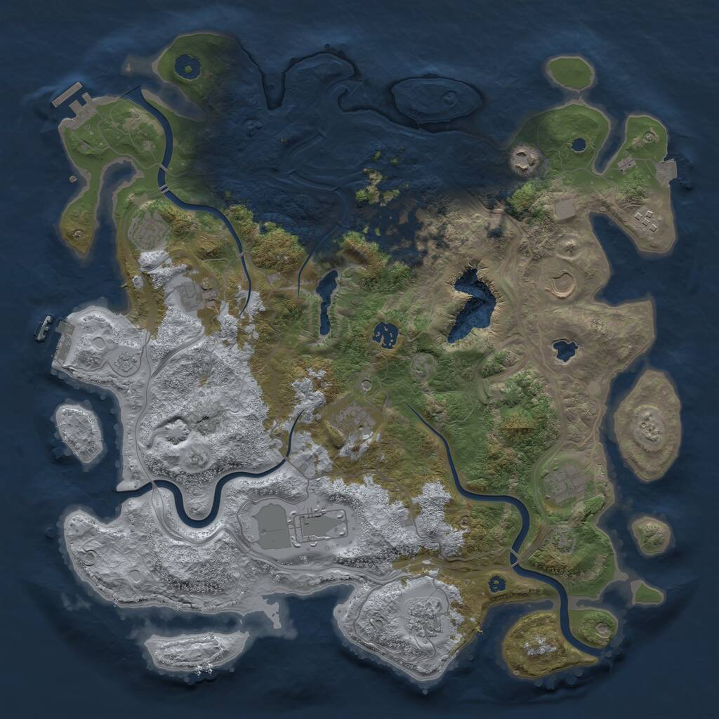 Rust Map: Procedural Map, Size: 4250, Seed: 510248966, 17 Monuments