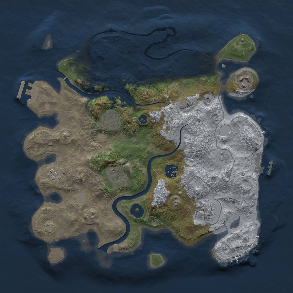 Rust Map: Procedural Map, Size: 3300, Seed: 684953494, 12 Monuments