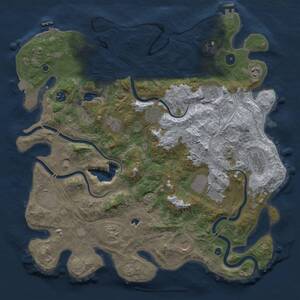 Thumbnail Rust Map: Procedural Map, Size: 4300, Seed: 3998634, 17 Monuments