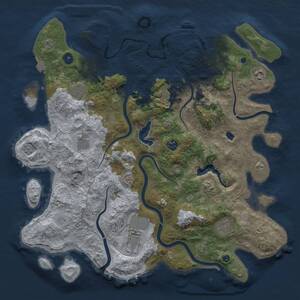 Thumbnail Rust Map: Procedural Map, Size: 4200, Seed: 381901556, 14 Monuments