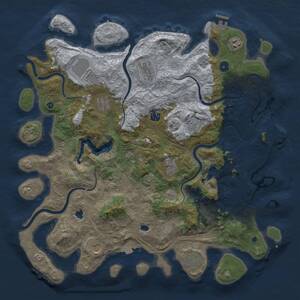 Thumbnail Rust Map: Procedural Map, Size: 4500, Seed: 304866847, 17 Monuments