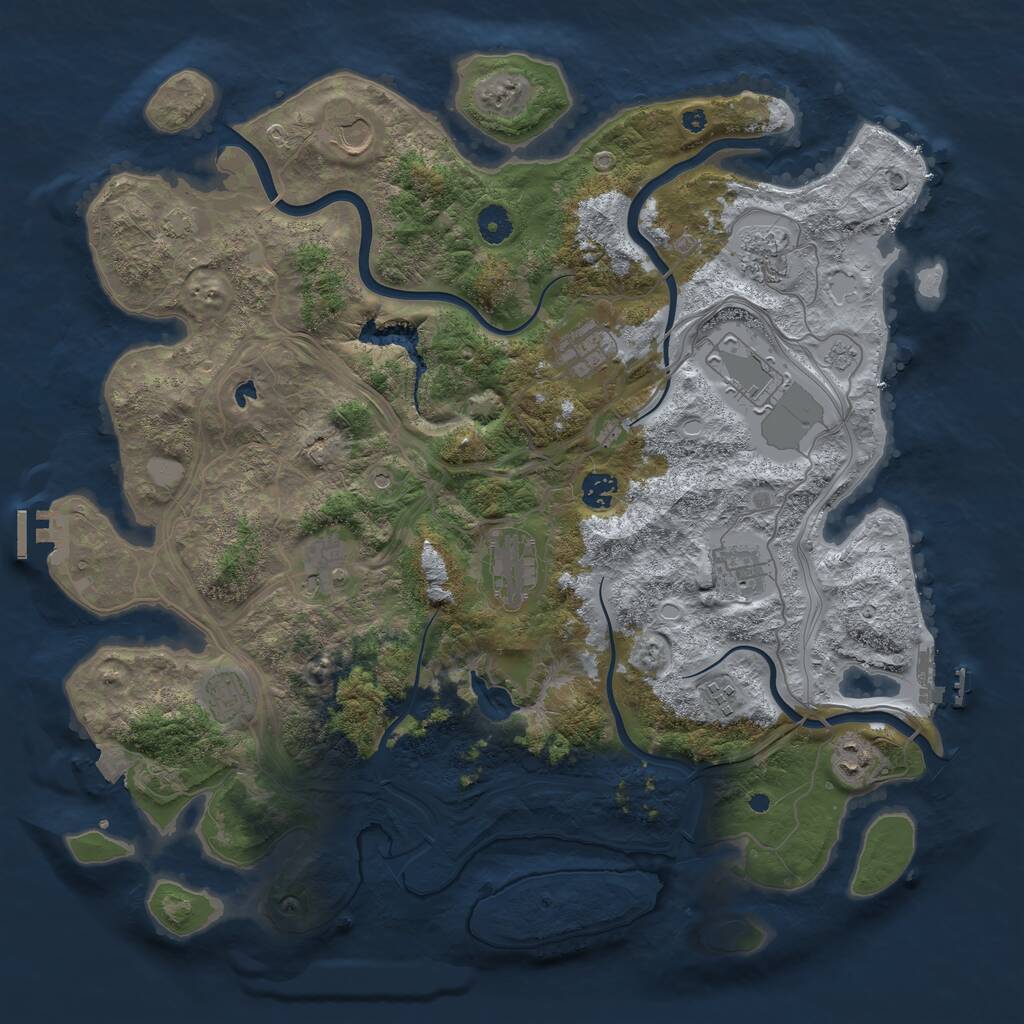 Rust Map: Procedural Map, Size: 4250, Seed: 813294737, 17 Monuments