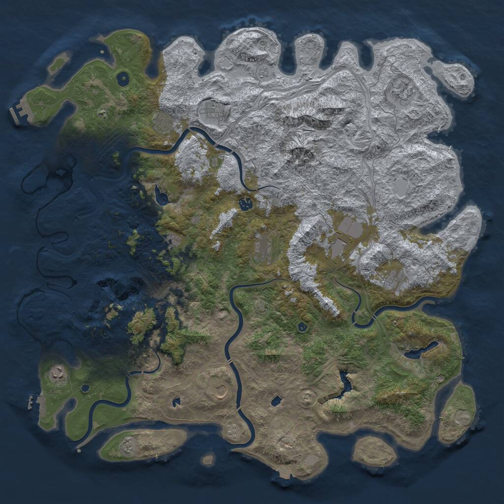 Rust Map: Procedural Map, Size: 5500, Seed: 4252026, 17 Monuments