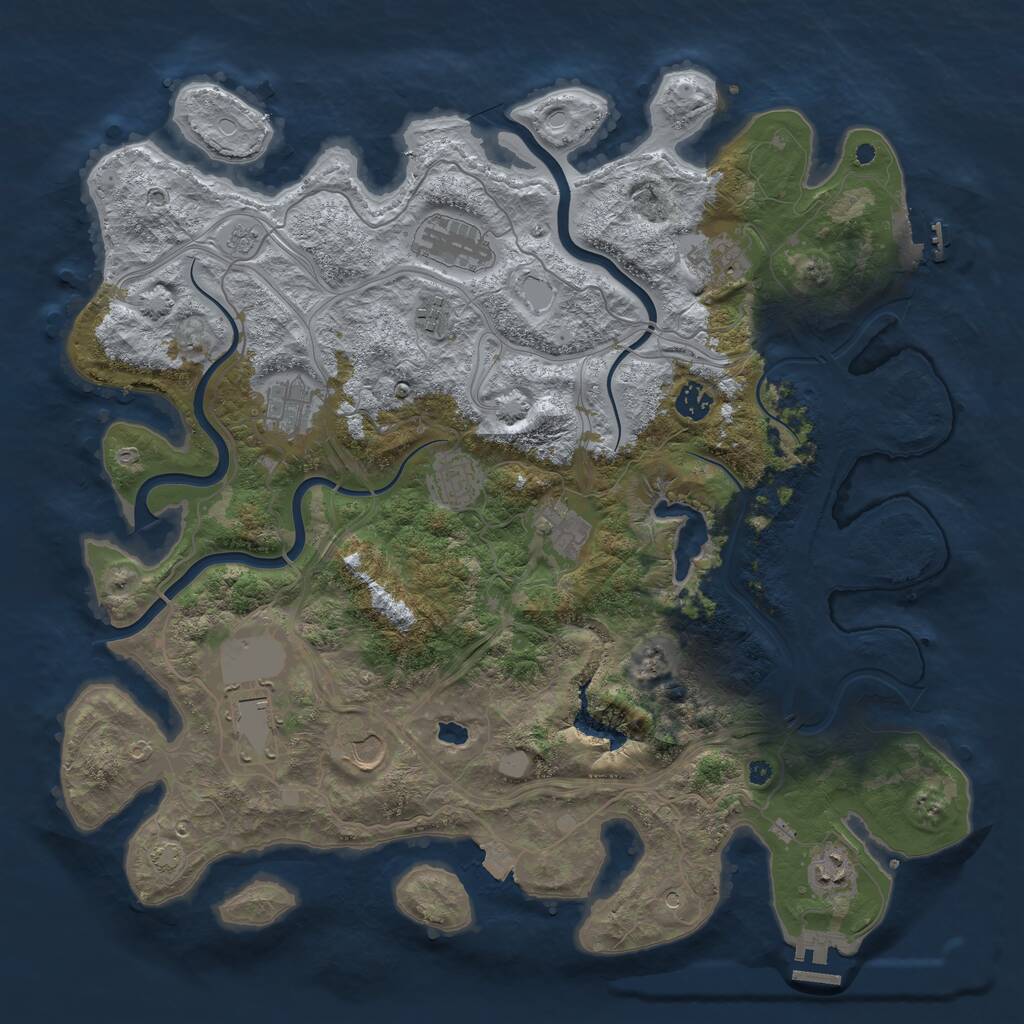 Rust Map: Procedural Map, Size: 4250, Seed: 1135429558, 16 Monuments